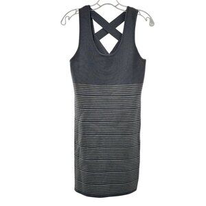 Xhilaration Women's Bodycon Striped Sleeveless Dress Gray/White Size Medium